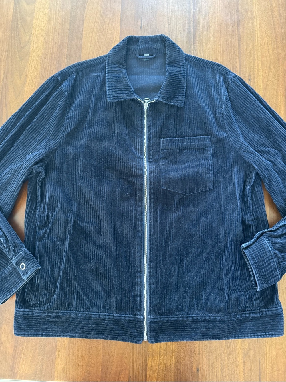 Bonobos Wide Wale Corduroy Jacket XXL Navy Blue Full Zip Overshirt Coat Workwear